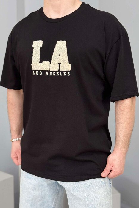 LOS ANGELES ROUND NECK MEN T-SHIRT BLACK/ E ZEZE - 1