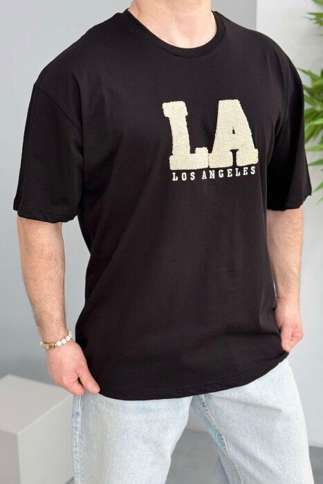 LOS ANGELES ROUND NECK MEN T-SHIRT BLACK/ E ZEZE - 2