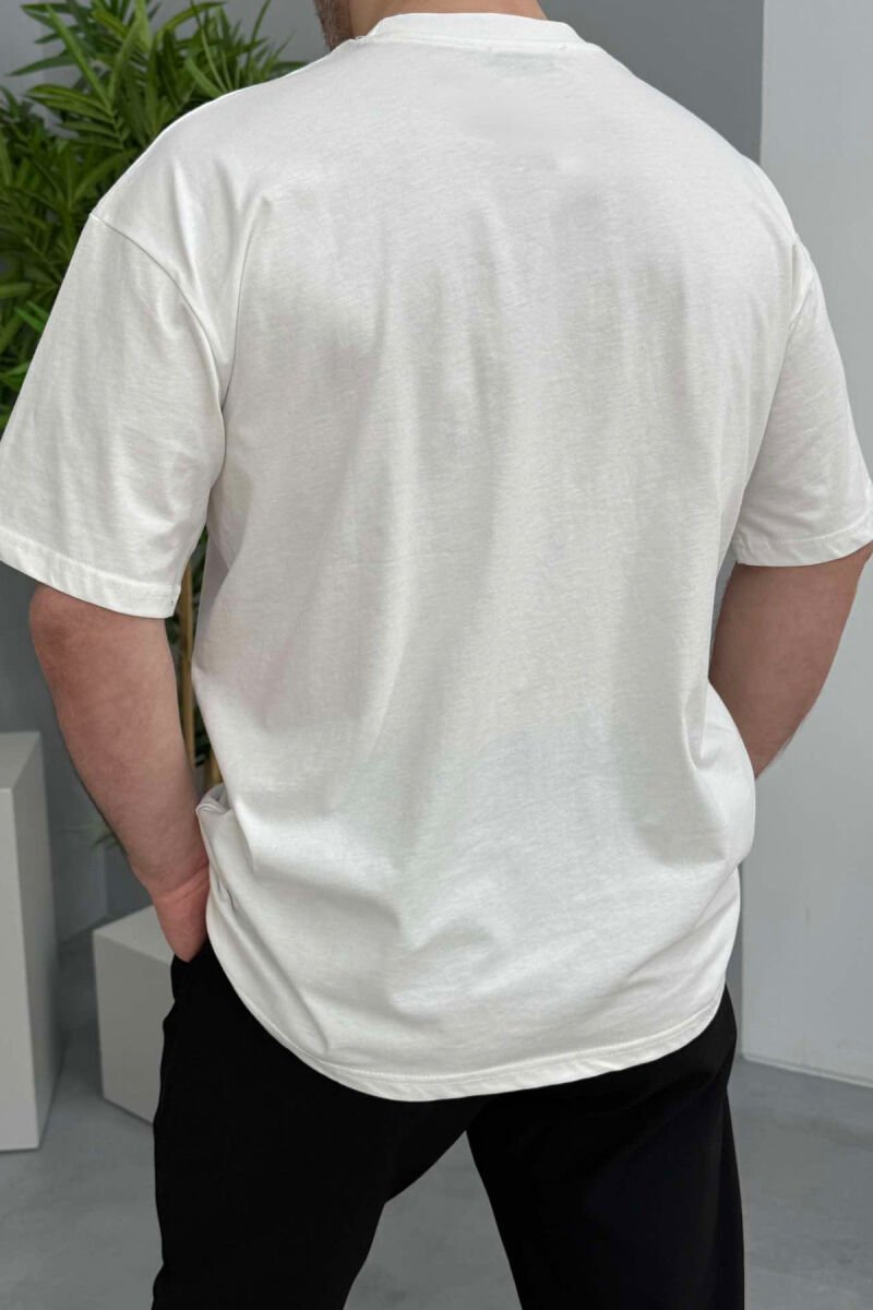LOS ANGELES ROUND NECK MEN T-SHIRT WHITE-E BARDHE - 3