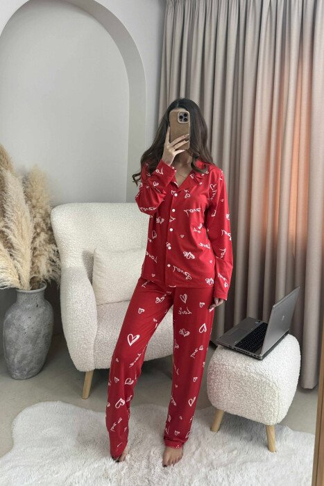 LOVE WRITTINGS SHIRT+TROUSERS WOMEN PYJAMAS RED/E KUQE - 3