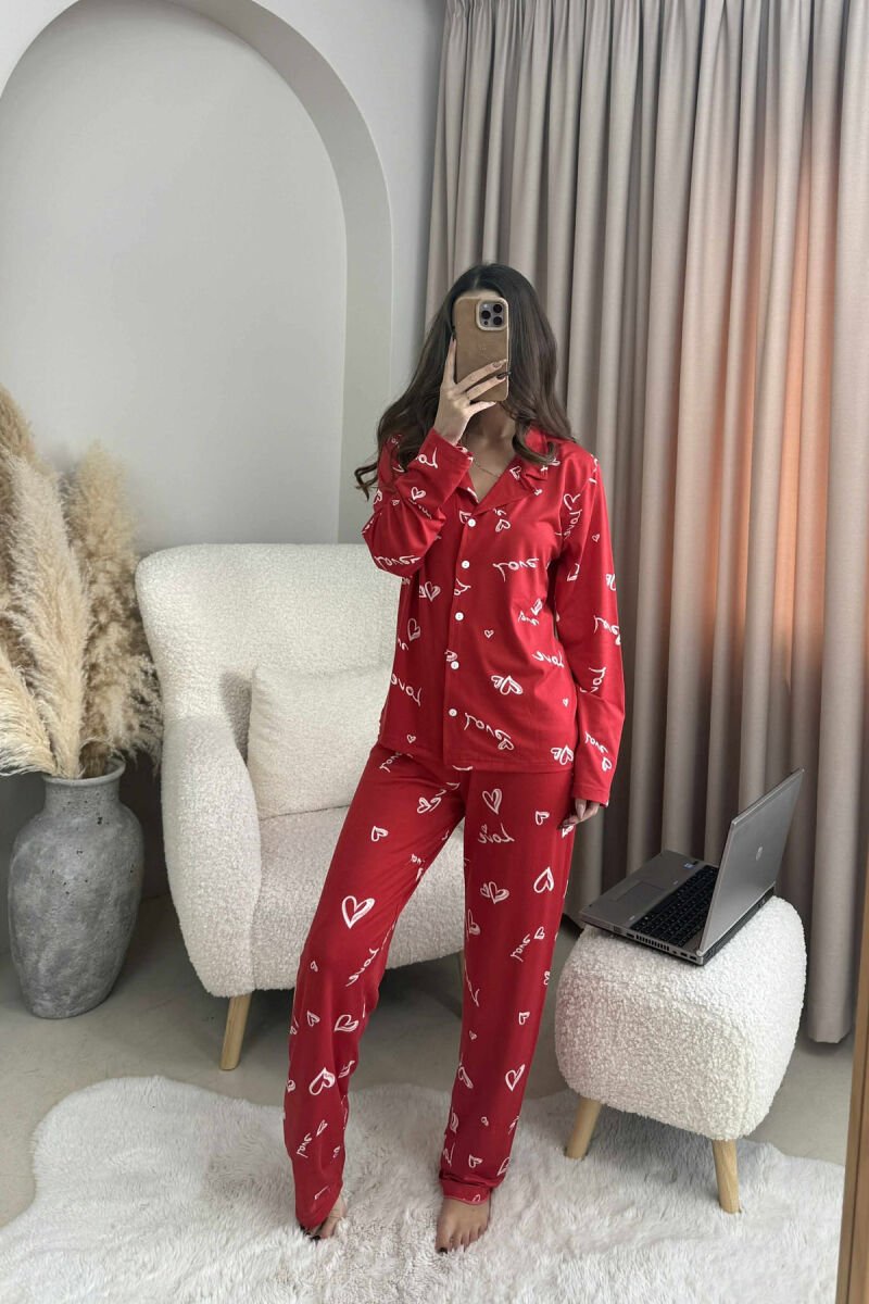 LOVE WRITTINGS SHIRT+TROUSERS WOMEN PYJAMAS RED/E KUQE - 3