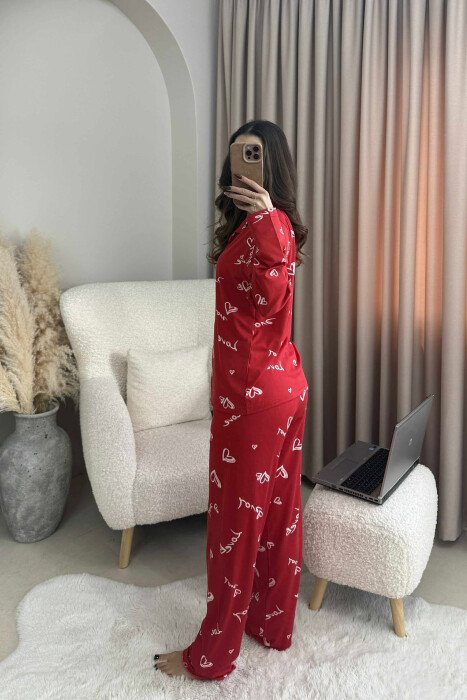 LOVE WRITTINGS SHIRT+TROUSERS WOMEN PYJAMAS RED/E KUQE - 4