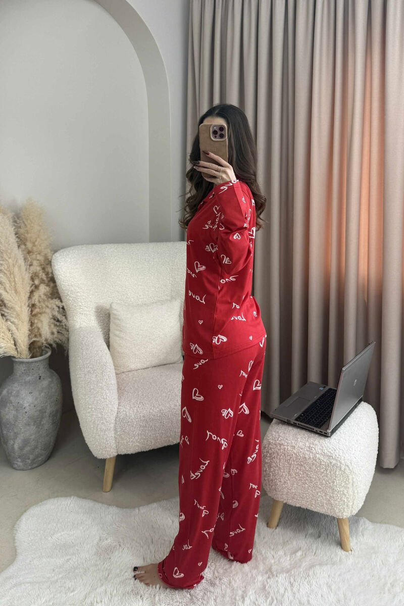 LOVE WRITTINGS SHIRT+TROUSERS WOMEN PYJAMAS RED/E KUQE - 4