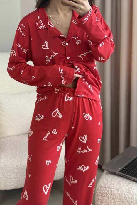 LOVE WRITTINGS SHIRT+TROUSERS WOMEN PYJAMAS RED/E KUQE - 5