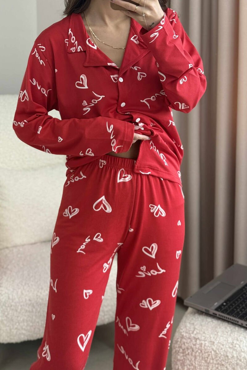 LOVE WRITTINGS SHIRT+TROUSERS WOMEN PYJAMAS RED/E KUQE - 5