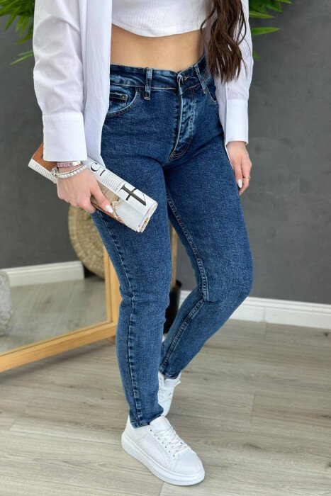 LOW RICE ONE COLOR WOMAN DENIM JEANS BLUE/BLU - 1