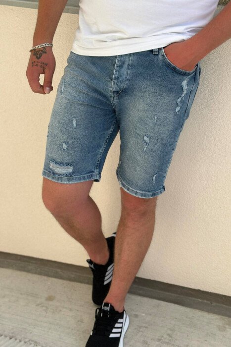 MAN SHORT JEANS LIGHTBLUE/BZ - KLAUDIO FASHION