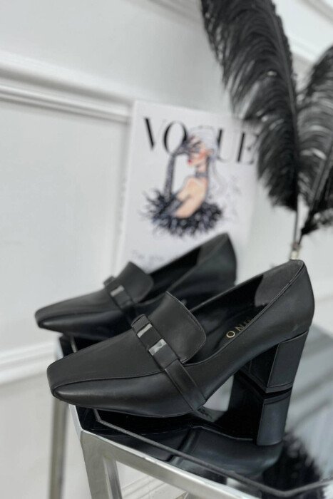 MATT SILVER DETAILS WOMAN HEELS BLACK/ E ZEZE - KLAUDIO FASHION
