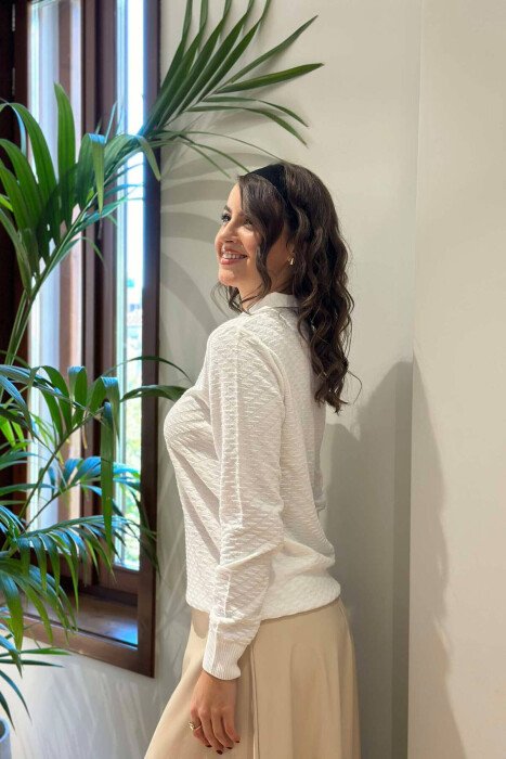 WOMAN SHIRT WITH COLLAR WHITE-E BARDHE - 2