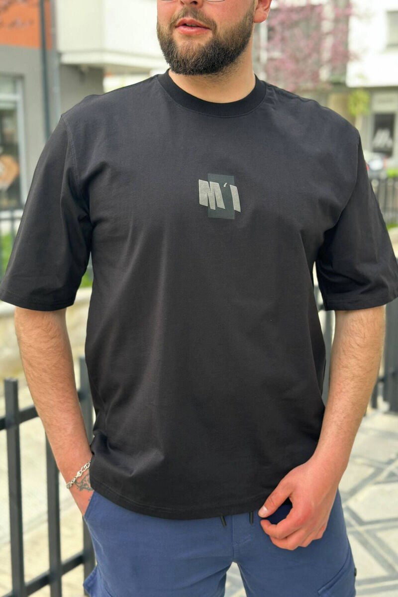 SIMPLE ROUND NECK COTTON MEN T-SHIRT BLACK/ E ZEZE - 3