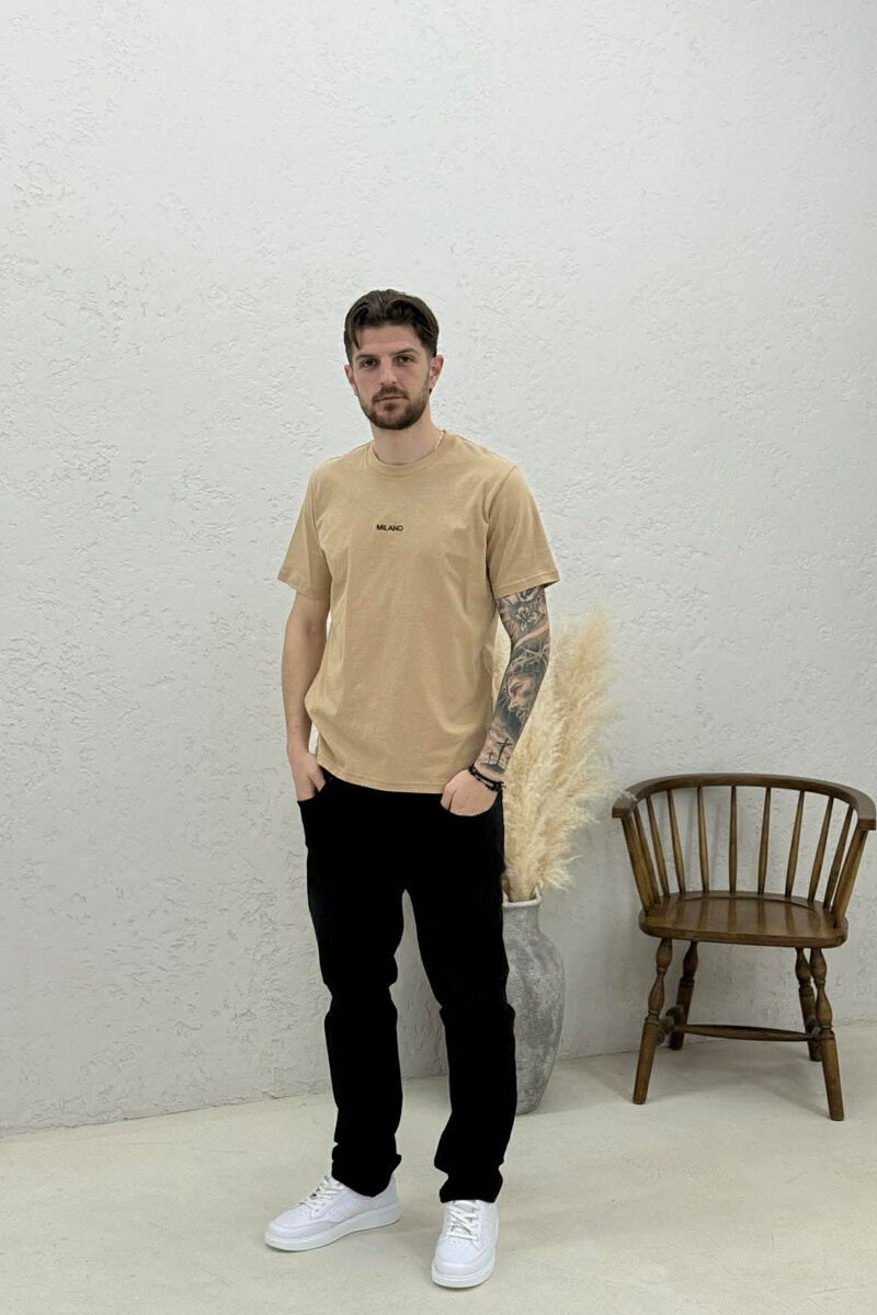 MILANO FRONT WRITTING MEN T-SHIRT BEIGE/BEZHE - 2