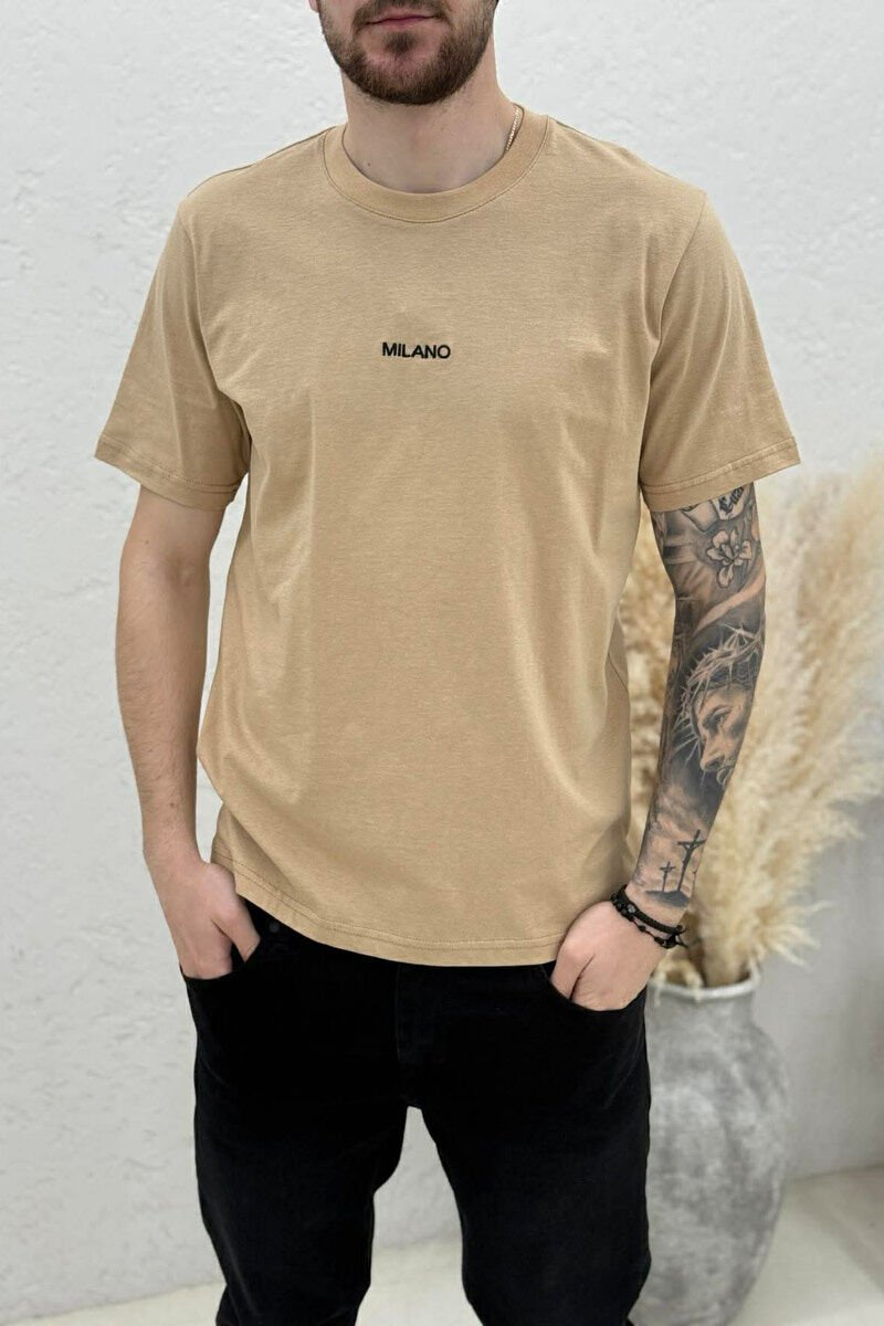 MILANO FRONT WRITTING MEN T-SHIRT BEIGE/BEZHE - 3