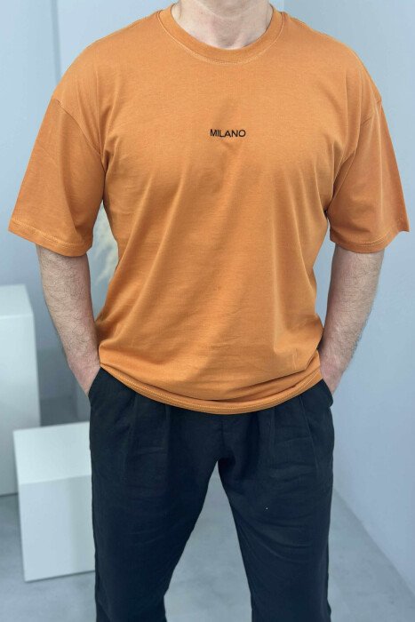 MILANO FRONT WRITTING MEN T-SHIRT BRICK/TULLE - 3