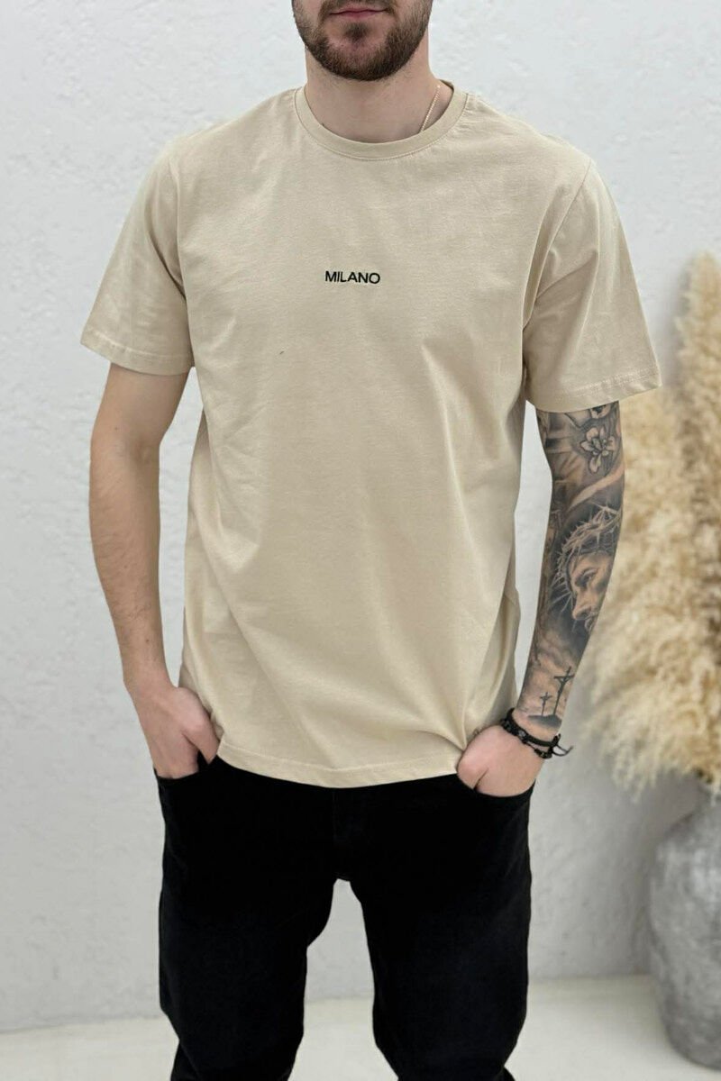 MILANO FRONT WRITTING MEN T-SHIRT LIGHT BEIGE/BZHZB - 3
