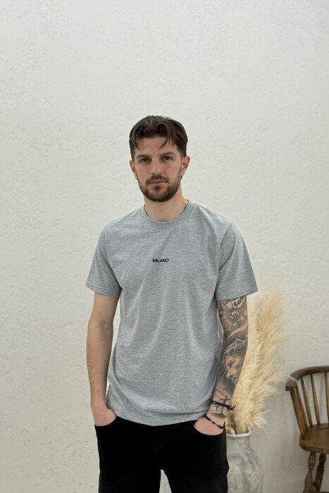 MILANO FRONT WRITTING MEN T-SHIRT LIGHT GREY/GZ 