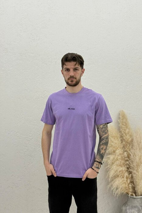 MILANO FRONT WRITTING MEN T-SHIRT PURPLE/LEJLA - 1