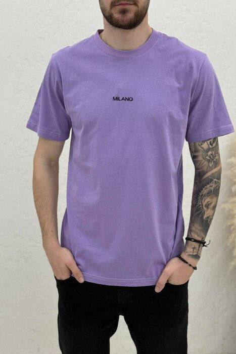 MILANO FRONT WRITTING MEN T-SHIRT PURPLE/LEJLA - 3