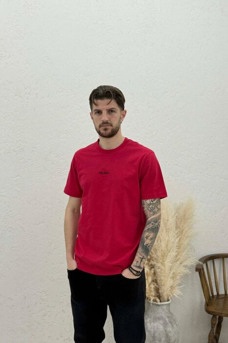 MILANO FRONT WRITTING MEN T-SHIRT RED/E KUQE 