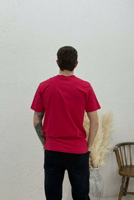 MILANO FRONT WRITTING MEN T-SHIRT RED/E KUQE - 4
