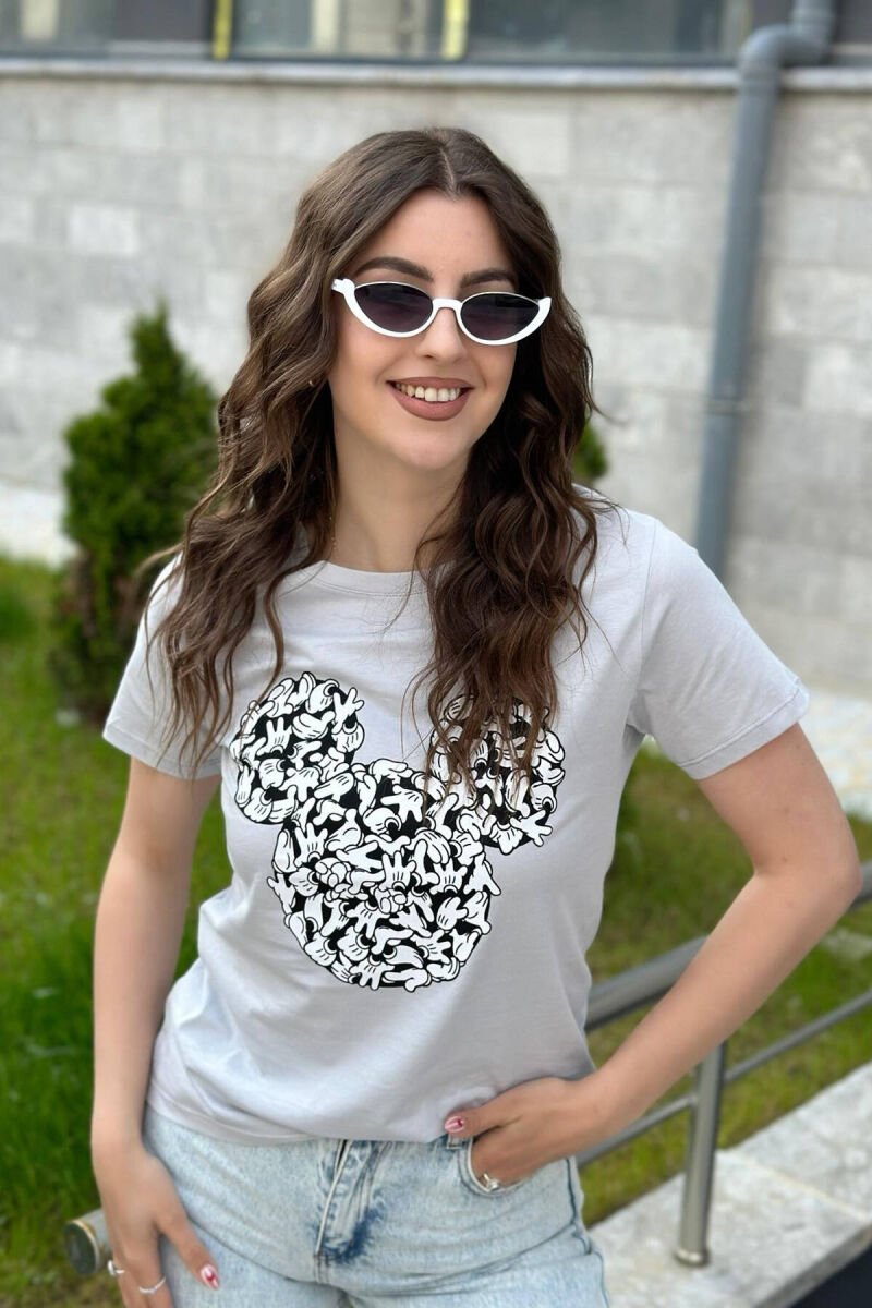 MINNIE MOUSE WOMEN T-SHIRT GREY/GRI - 1