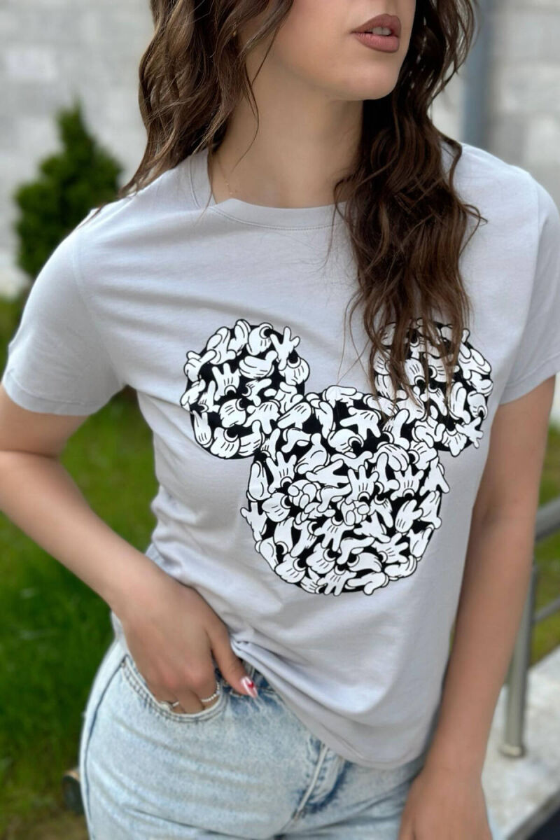 MINNIE MOUSE WOMEN T-SHIRT GREY/GRI - 2
