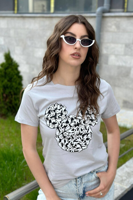 MINNIE MOUSE WOMEN T-SHIRT GREY/GRI - 3