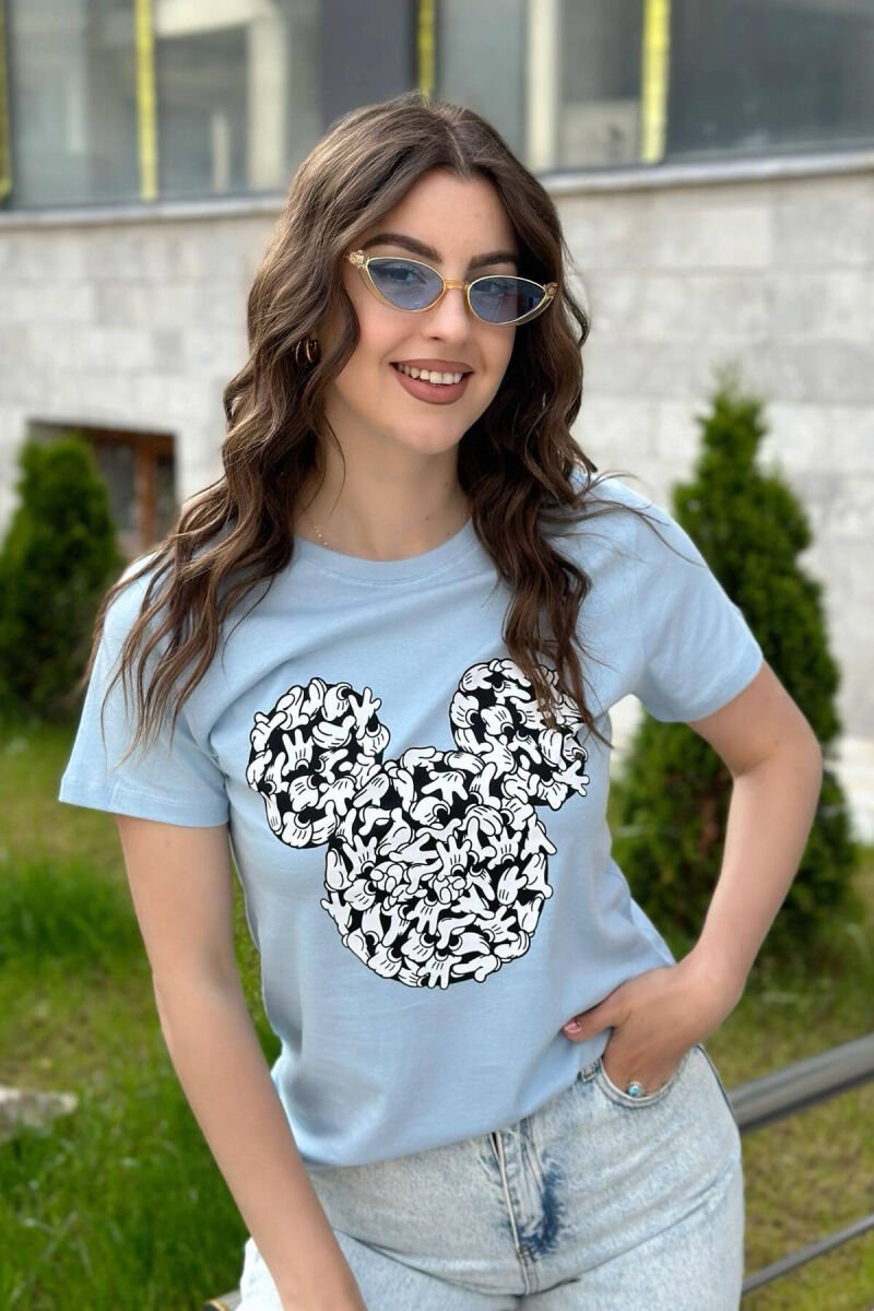 MINNIE MOUSE WOMEN T-SHIRT LIGHTBLUE/BZ - 1
