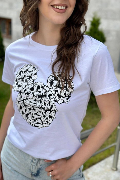 MINNIE MOUSE WOMEN T-SHIRT WHITE-E BARDHE - 2
