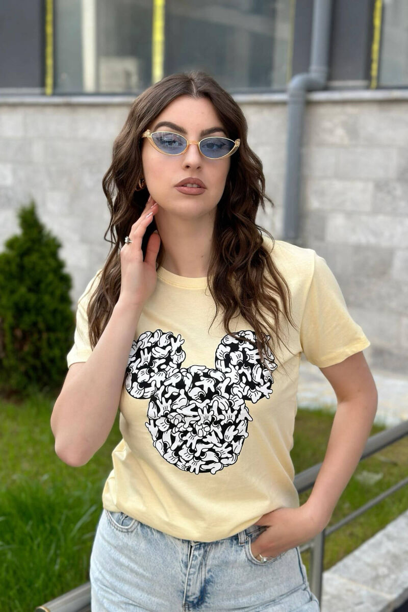 MINNIE MOUSE WOMEN T-SHIRT YELLOW/E VERDHE - 3