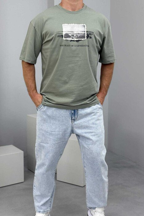 FRONT IMAGE SIMPLE MEN T-SHIRT MINT/MENTE - 1