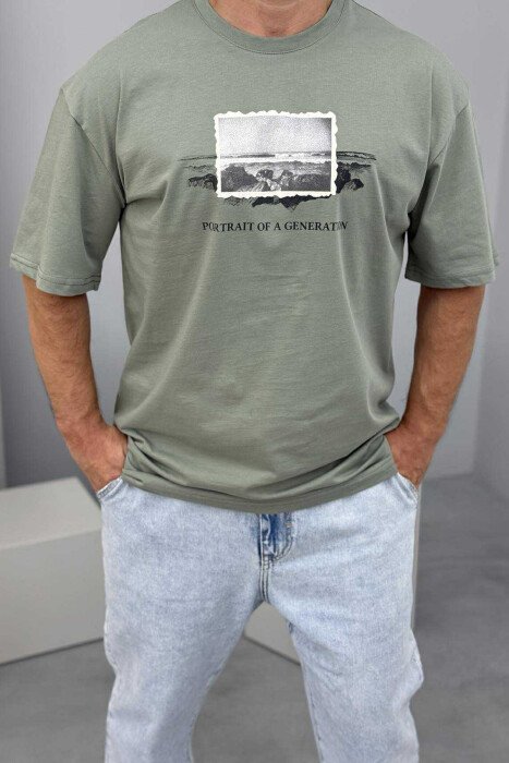 FRONT IMAGE SIMPLE MEN T-SHIRT MINT/MENTE - 2
