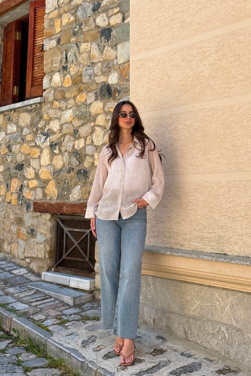 MODERN PRINT ELEGANT WOMAN SHIRT BEIGE/BEZHE - 5