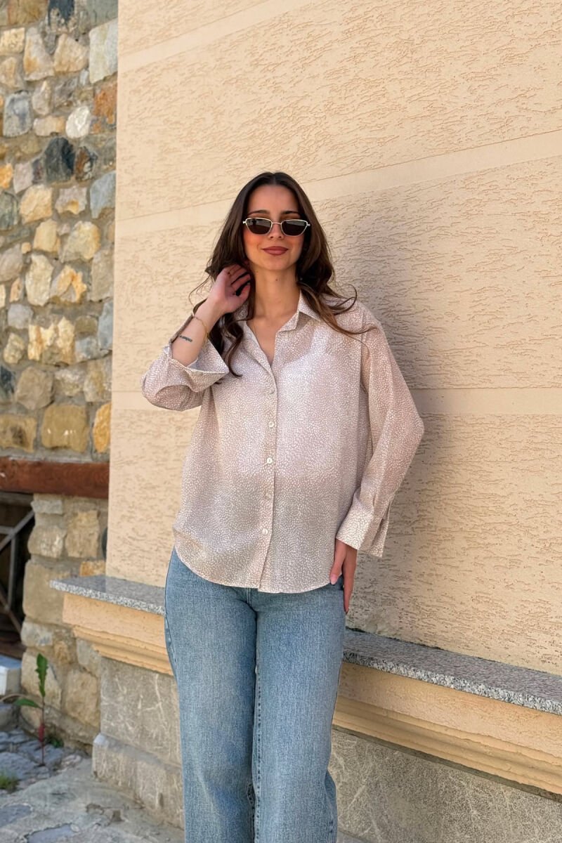 MODERN PRINT ELEGANT WOMAN SHIRT BEIGE/BEZHE - 7