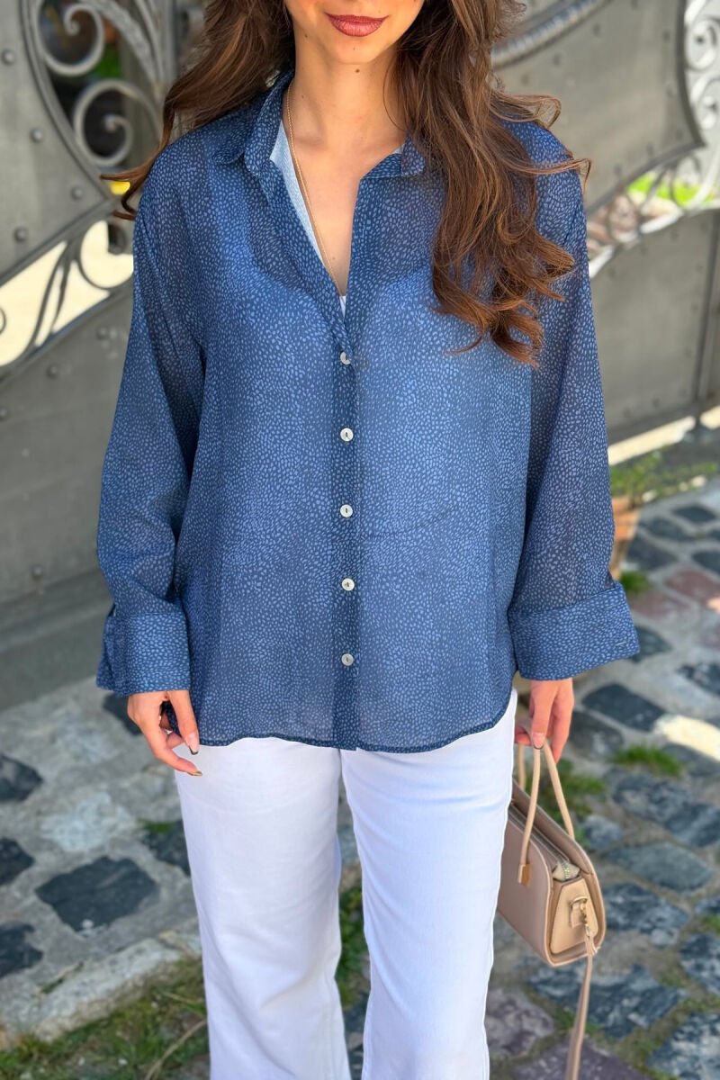 MODERN PRINT ELEGANT WOMAN SHIRT BLUE/BLU - 6