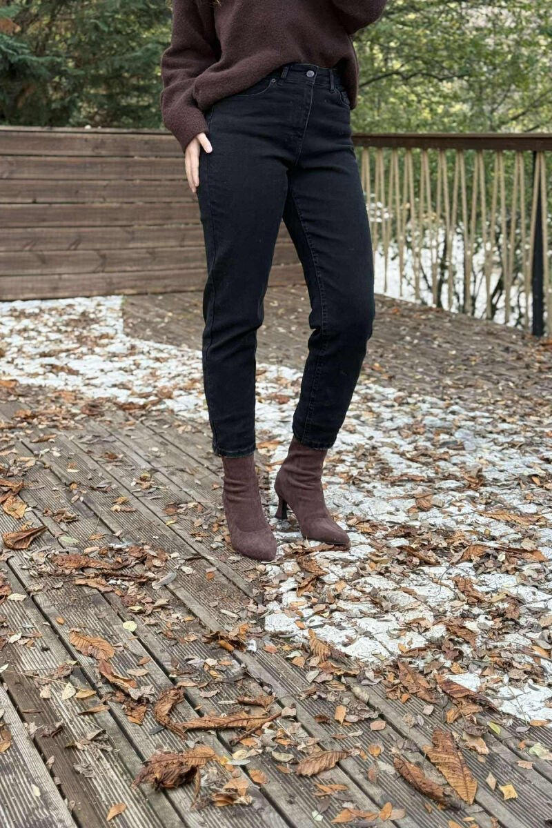 MOM JEANS ONE COLOR WOMAN JEANS BLACK/ E ZEZE - 4