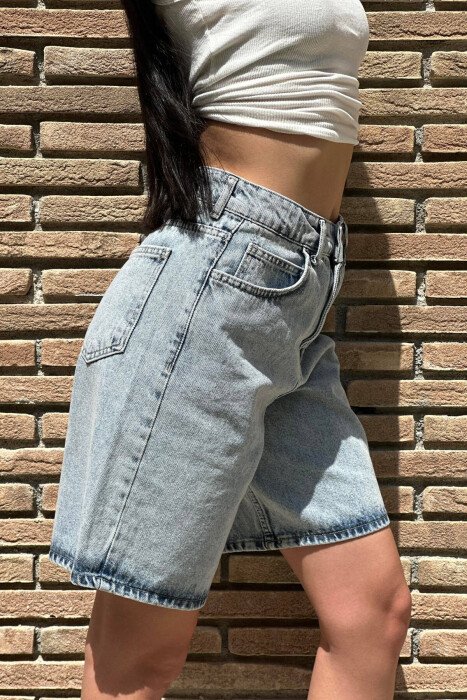MOM STYLE WOMAN SHORT JEANS LIGHTBLUE/BZ - 2