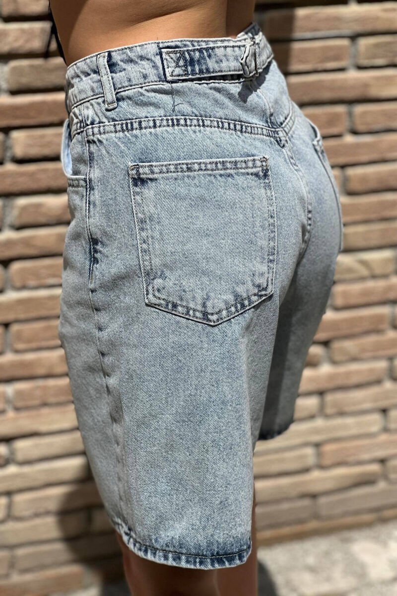 MOM STYLE WOMAN SHORT JEANS LIGHTBLUE/BZ - 7