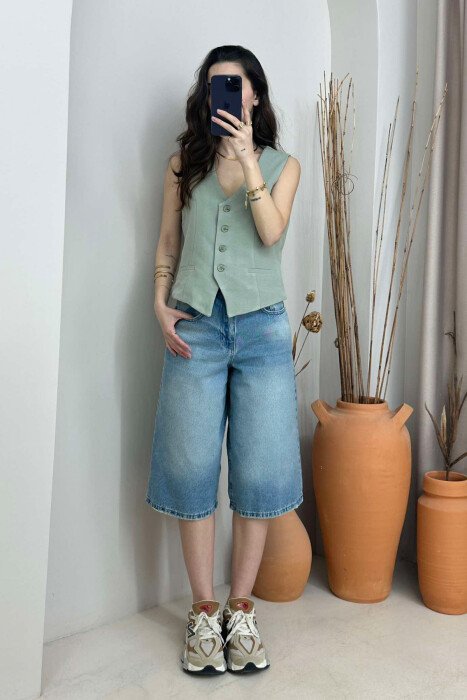 MOM STYLE WOMAN SHORTS LIGHTBLUE/BZ - 2