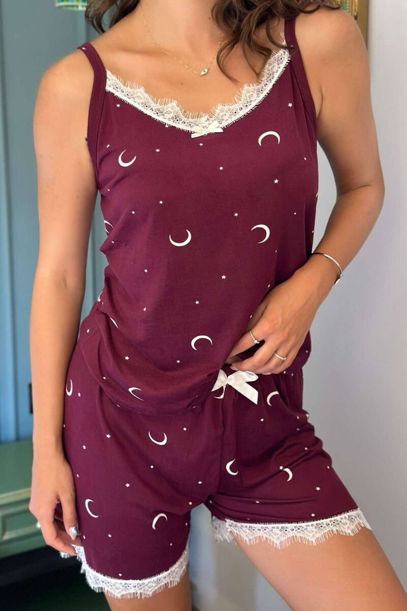 MOON STARS WOMAN PYJAMAS BURGUNDY/VISHNJE - 1