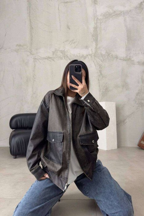 XHAKETË PËR FEMRA NË NGJYRË GRI E ERRËT - KLAUDIO FASHION