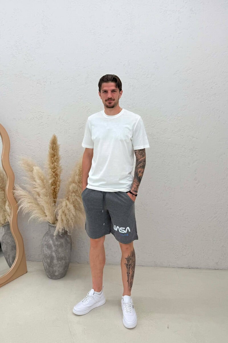 NASA FUTURE ONE COLOR MEN SHORT SWEATPANTS GREY/GRI - 1
