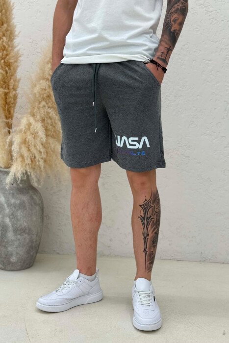 NASA FUTURE ONE COLOR MEN SHORT SWEATPANTS GREY/GRI - 4