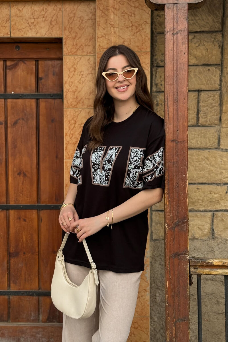 NEVER WRITTING SIMPLE WOMEN T-SHIRT BLACK/ E ZEZE - 2