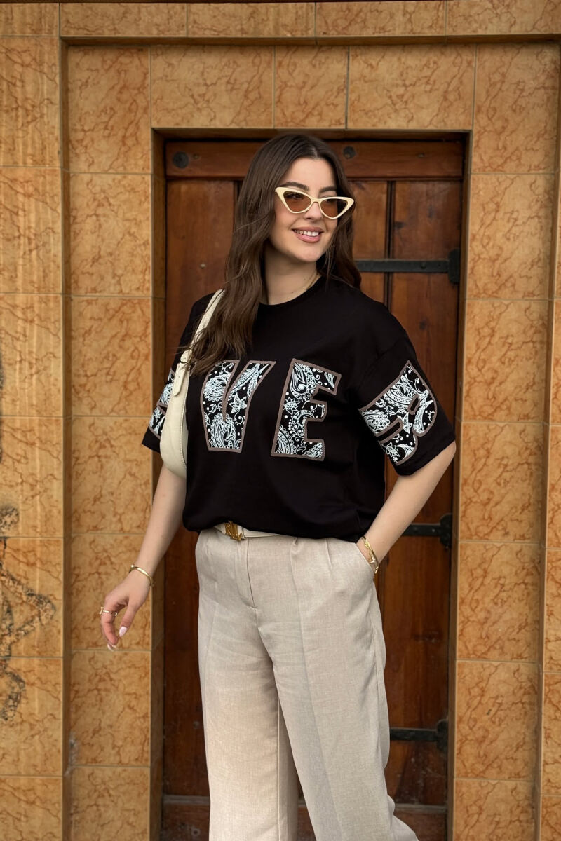 NEVER WRITTING SIMPLE WOMEN T-SHIRT BLACK/ E ZEZE - 3