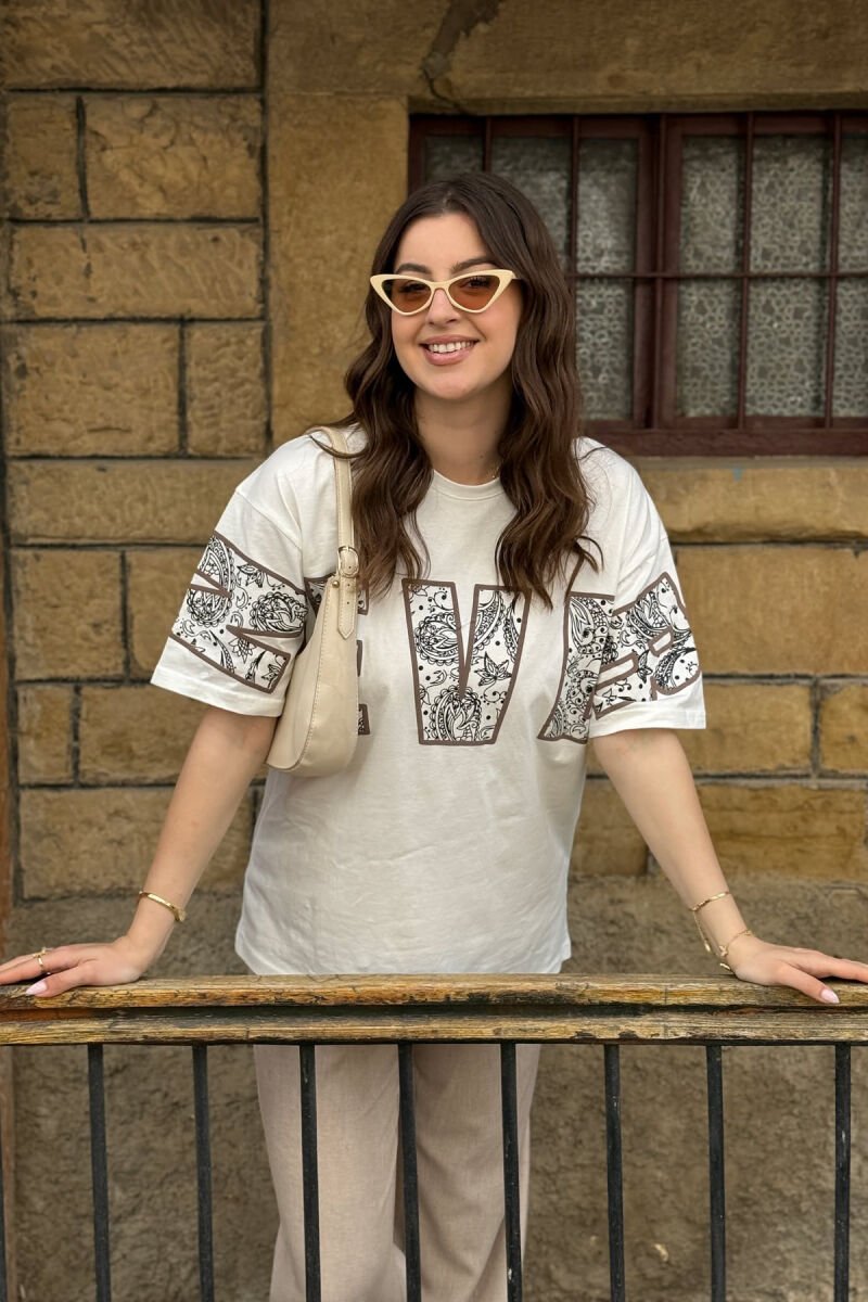 NEVER WRITTING SIMPLE WOMEN T-SHIRT WHITE-E BARDHE - 2