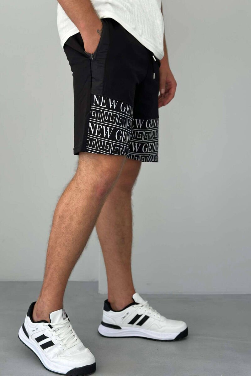 NEW GENERATION ZIPPER POCKETS MEN SHORTS BLACK/ E ZEZE - 3