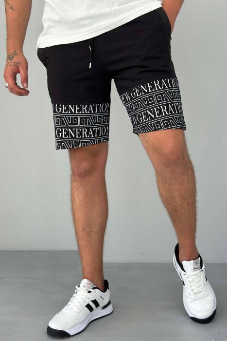 NEW GENERATION ZIPPER POCKETS MEN SHORTS BLACK/ E ZEZE - KLAUDIO FASHION