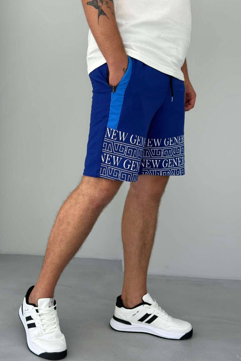 NEW GENERATION ZIPPER POCKETS MEN SHORTS BLUE/BLU - 2