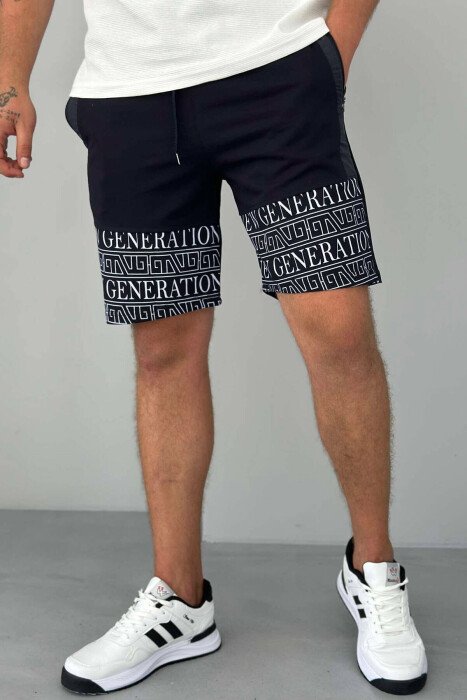 PANTALLONA TË SHKURTRA PËR MESHKUJ NË NGJYRË BLU E ERRËT - KLAUDIO FASHION