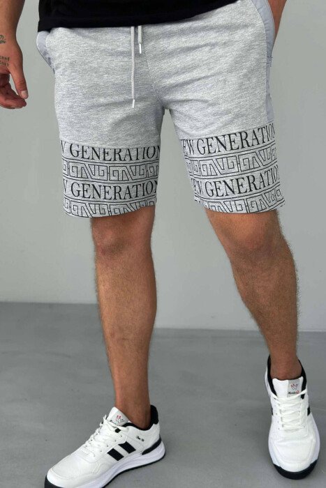 NEW GENERATION ZIPPER POCKETS MEN SHORTS GREY/GRI - KLAUDIO FASHION